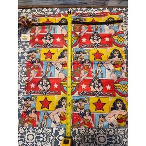 Bumkins Wonder Woman Wet Bag Zippered Pouch DC Comics Red Blue